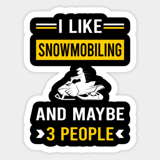 3 People Snowmobiling Snowmobile Sticker